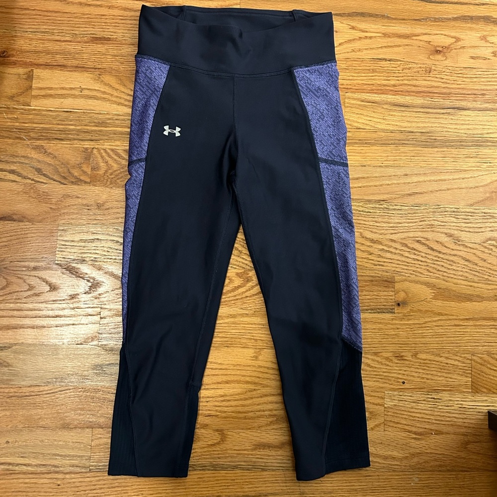 Under Armour navy and purple workout leggings